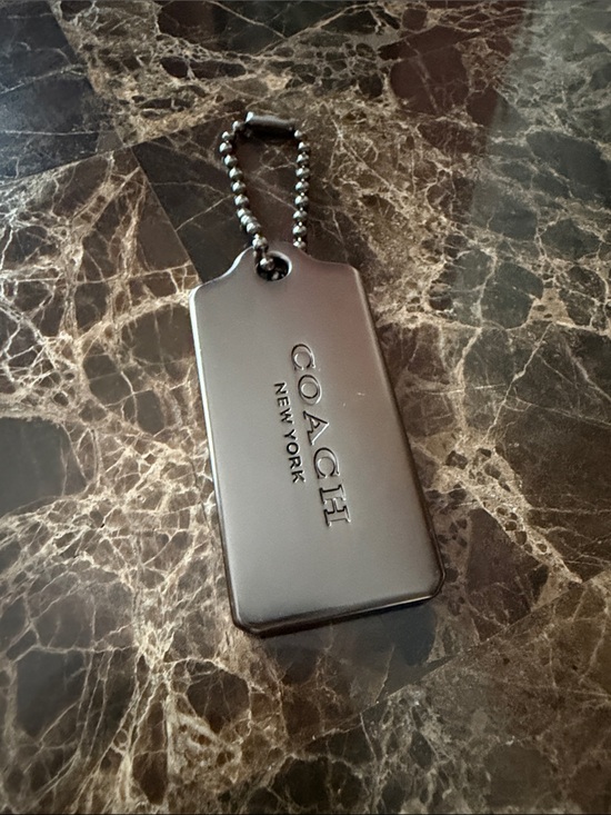Coach Accessories - Coach Black Metal Dog Tag Keychain with Ball Chain
